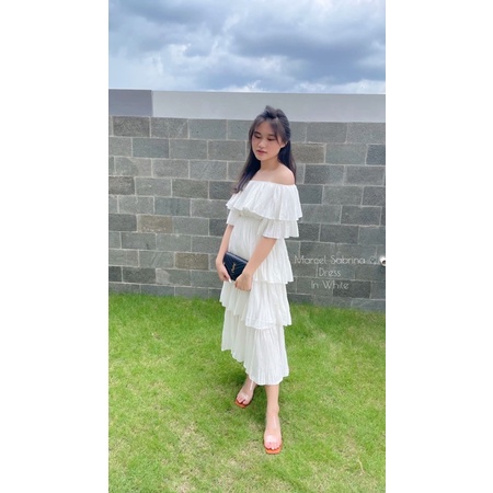 Dress Wanita Sabrina Summer / Marcel Sabrina Dress In White / Dress Pantai / Dress Pesta