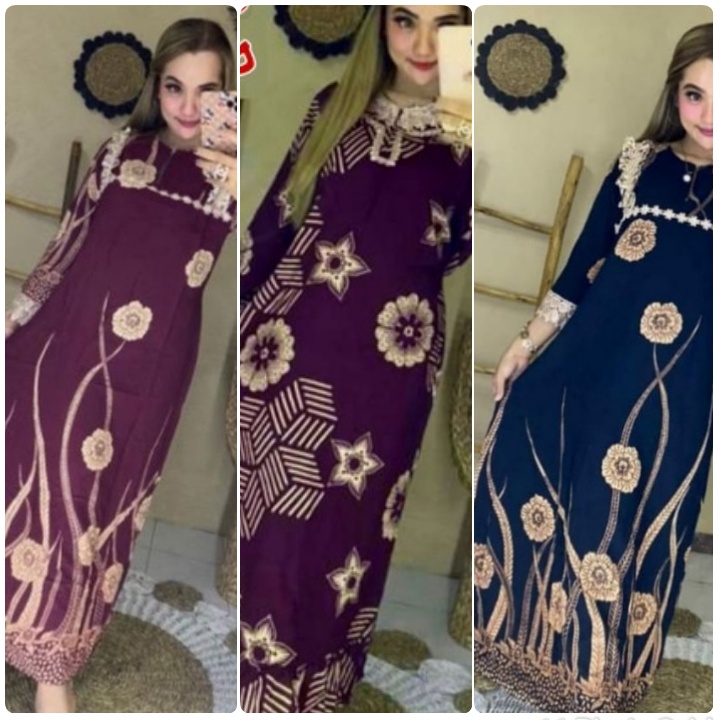 DASTER LONGDRESS ARAB RENDA MOTIF BUNGA AKAR SULTAN