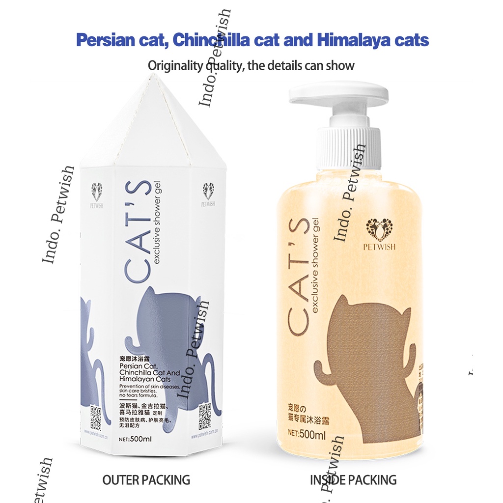 Petwish Shampoo Kucing 500ML - Persian, Chinchilla, Himalayan Cat - Cat Shampoo