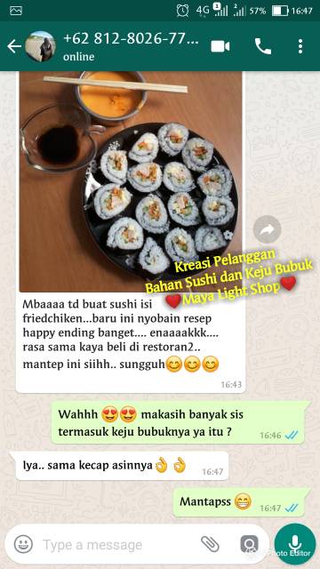 Paket bahan sushi tipe 4 lengkap nori cuka bambu sushi shoyu dried seaweed vinegar soy sauce tikar kecap asin shoyu