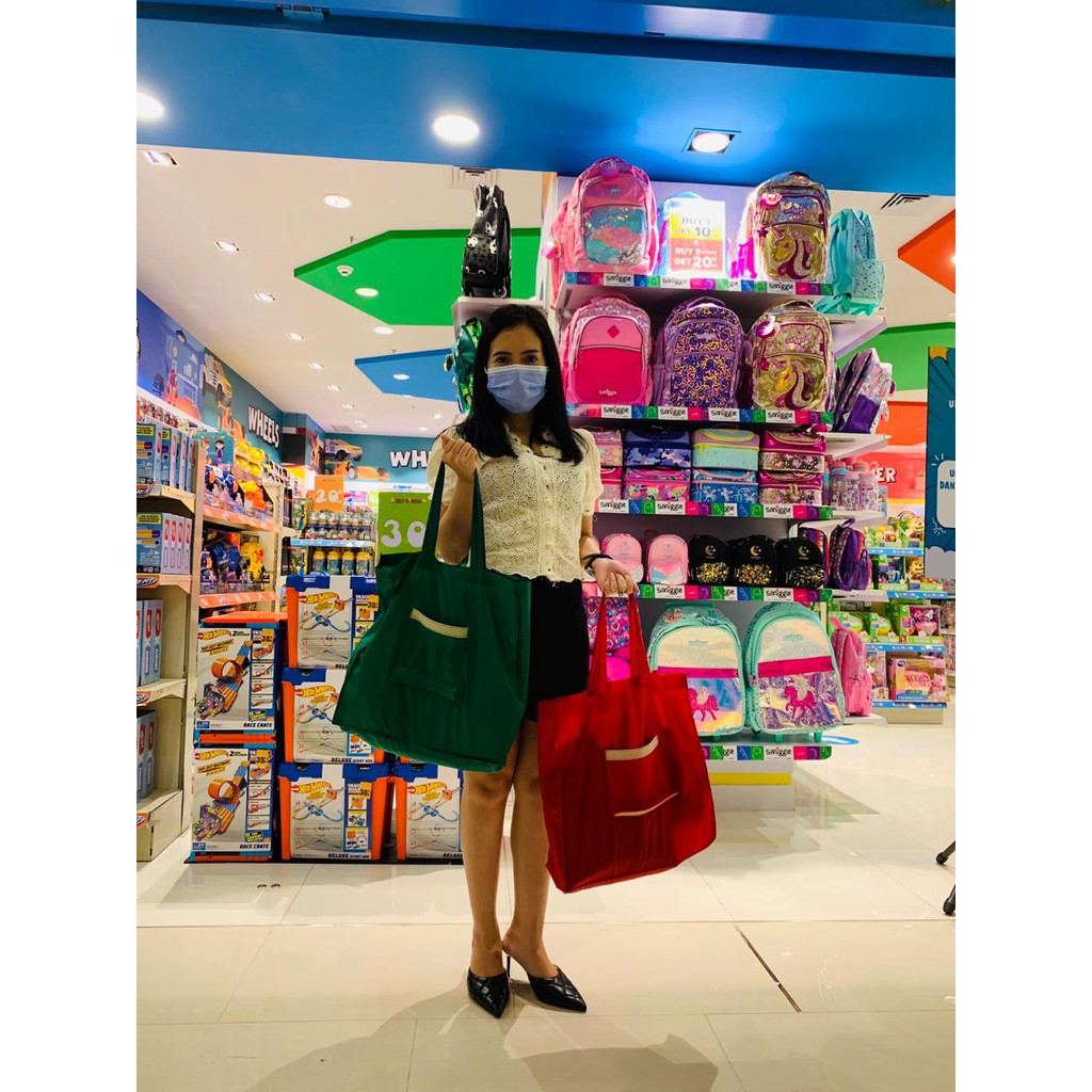 Kantong Plastik - Shopping Bag - Tas Belanja Modis Lipat - Tote Bag -Tas Lipat Murah