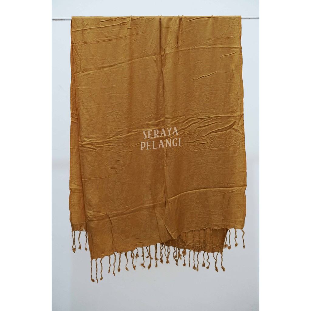 Pashmina Bayangan Motif | Selendang | Scarf | Syal | Shawl | Pasmina | Souvenir | Hadiah | Keong-1. Kuning