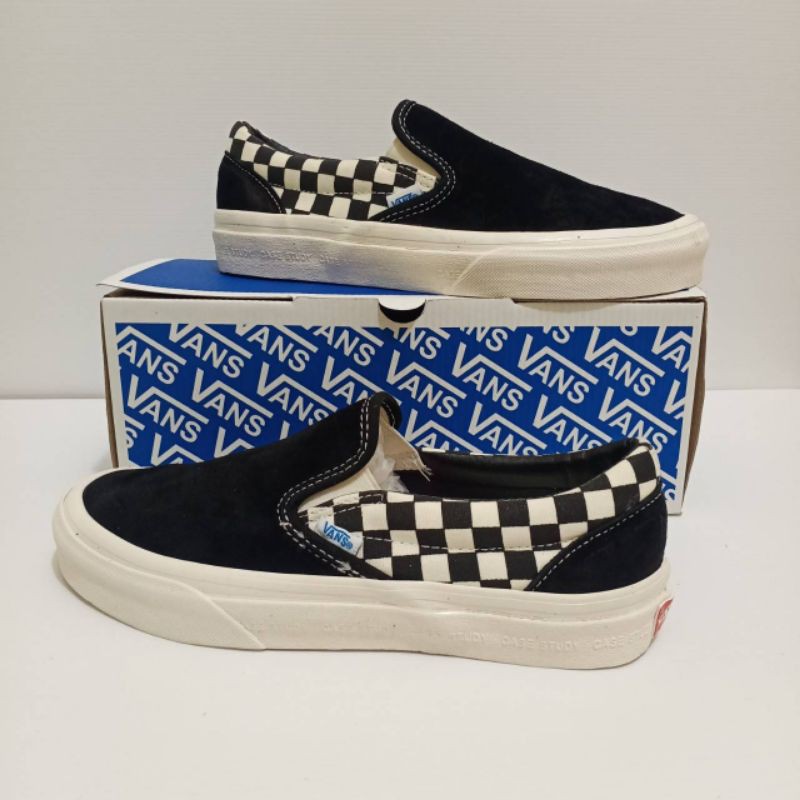 SEPATU VANS SLIP ON MODERNICA BLACK WHITE HITAM PUTIH