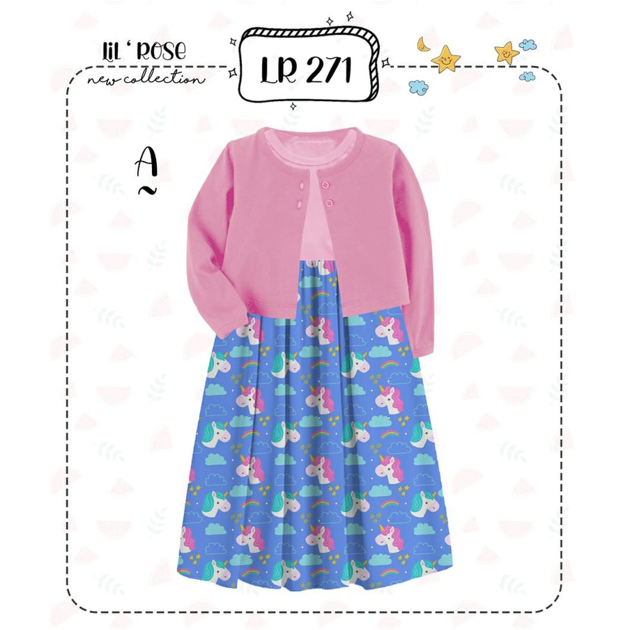 Lil Rose Moslem Dress Kids - Baju Terusan Anak Perempuan (LR-MDK)