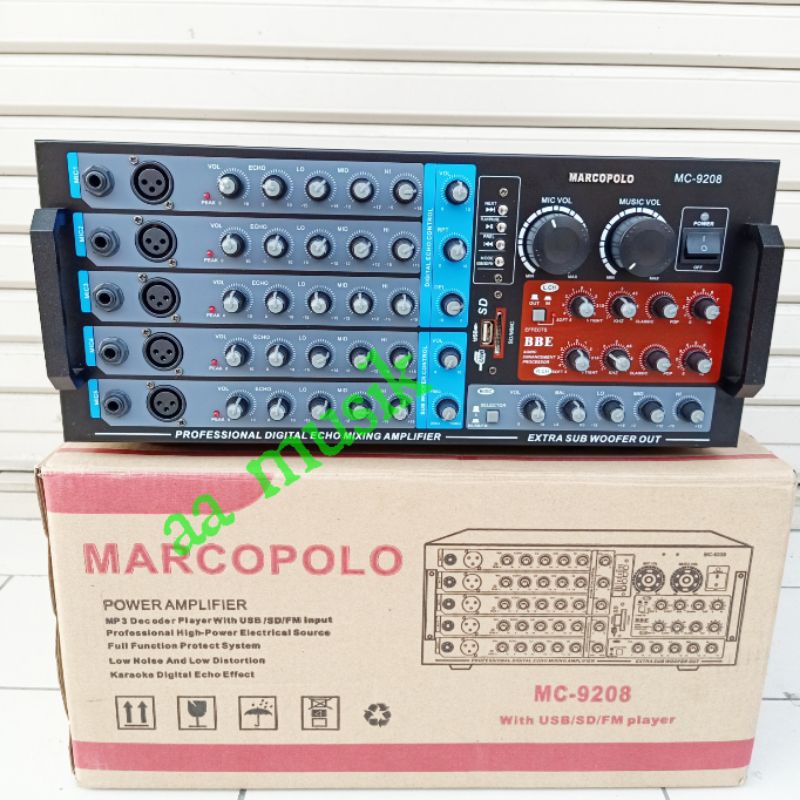 AMPLI MIXER KARAOKE MARCOPOLO MC-9208 USB/SD CARD MP3