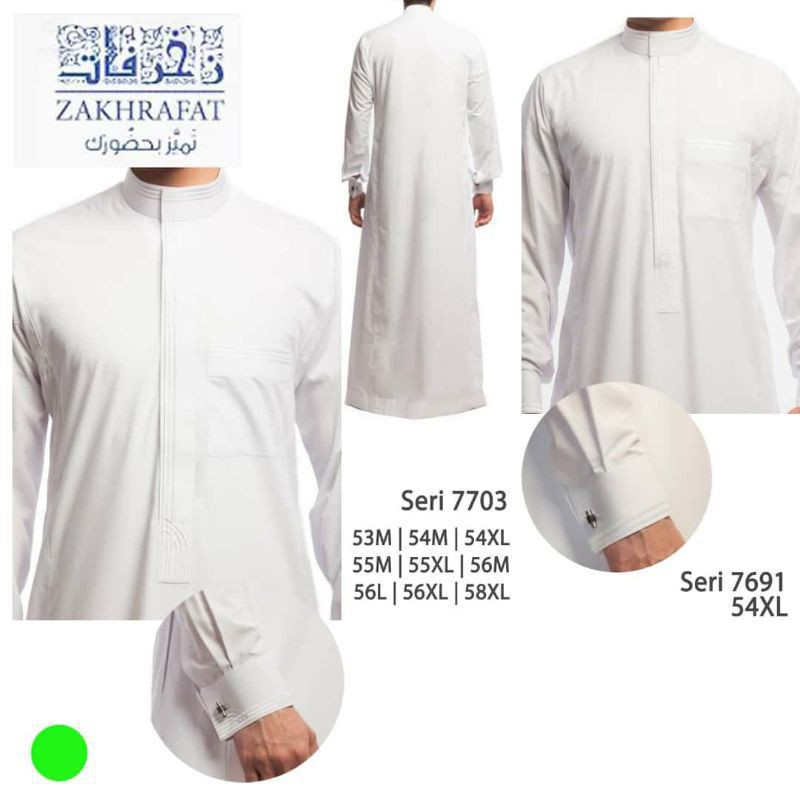 Jubah Saudi Import Zakhrafat Alshiaka Original Gamis Pria