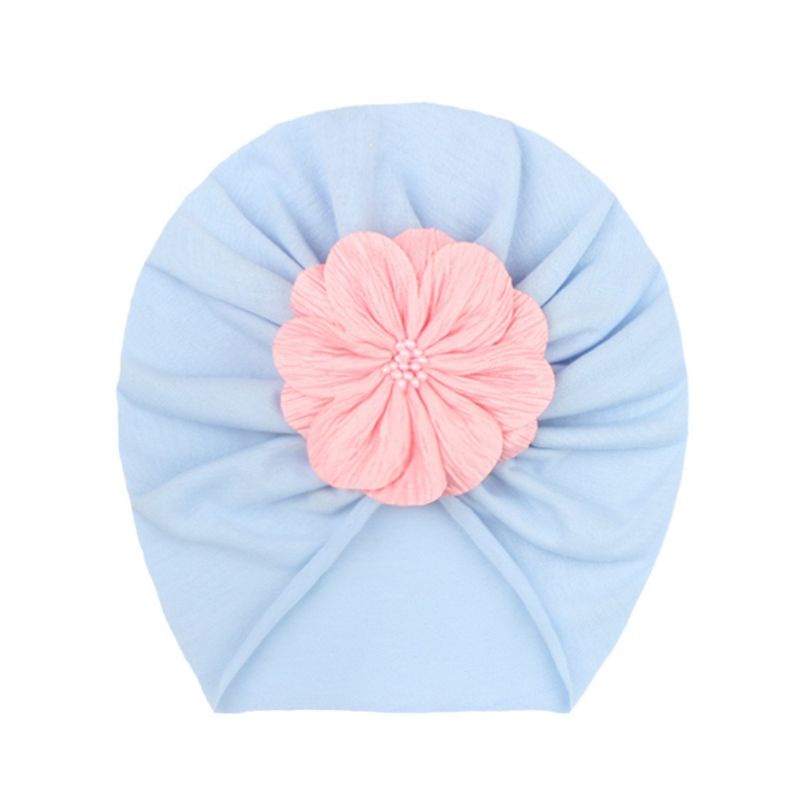 (Pimenova) Turban Anak Bayi Pita Polka 0-3 tahun - Bandana Bayi Perempuan - Ciput Bayi-blue2