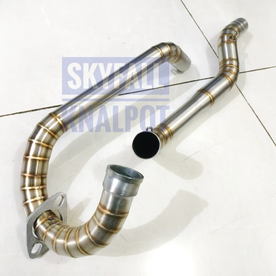 PIPA LEHER KNALPOT XSR 155 MODEL SCRAMBLER CAFE RACER LEWAT ATAS
