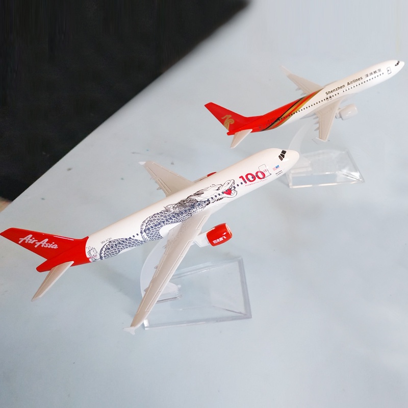 Model Pesawat Terbang Asia White Dragon A320 Bahan Metal Die-cast Malaysia Airbus 320 Ukuran 16CM