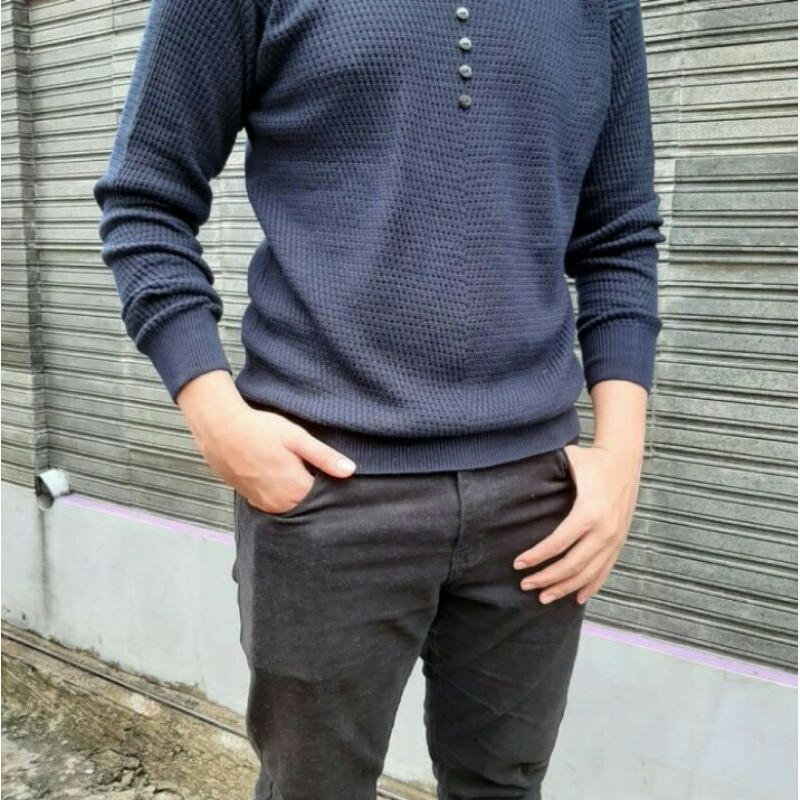 Sweater Rajut Coodrony Sweater Pria V Neck men casual Pullover Autumn Slim Termurah-4