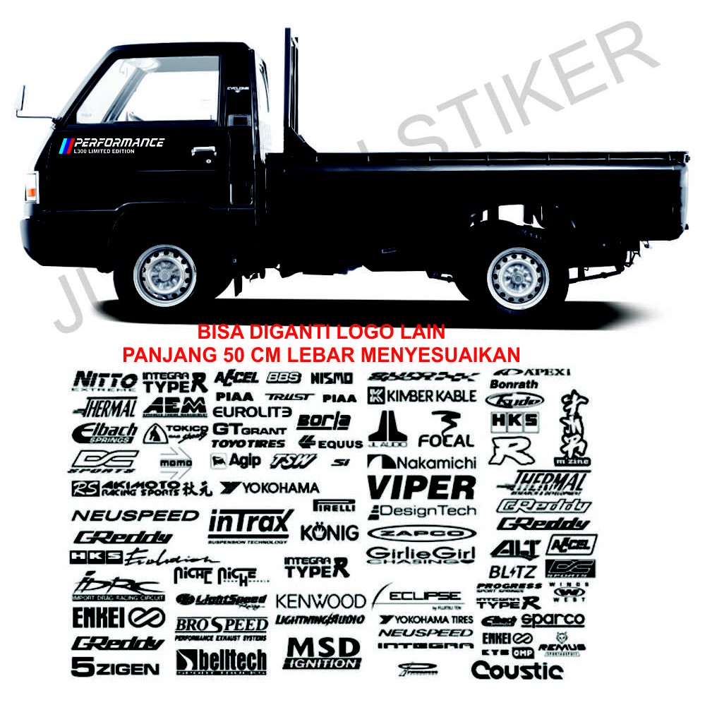 Stiker Cutting Logo Sponsor Untuk Mobil Angkutan L300 Truk