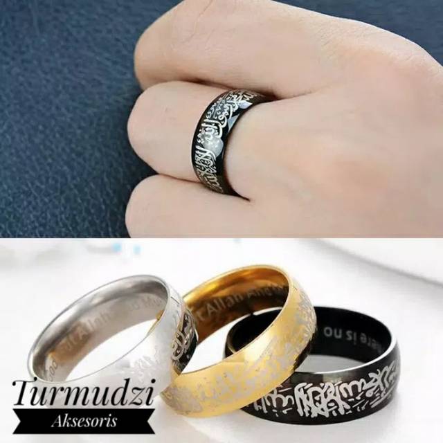 Cincin Titanium Tulisan Arab Size 16 17 Shopee Indonesia