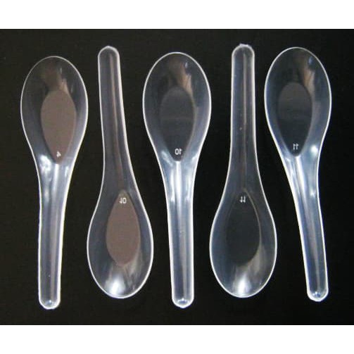 sendok plastik bening ukuran kecil