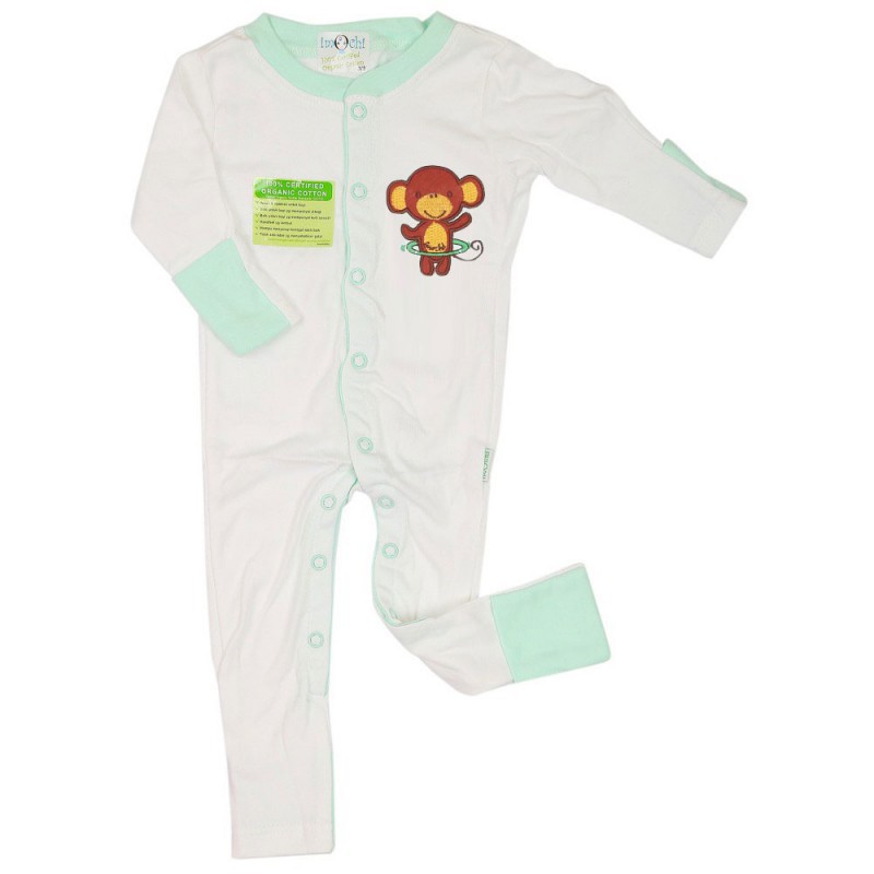 Imochi Sleepsuit Panjang - Hijau Putih  Monkey