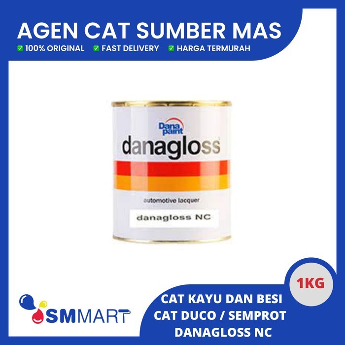 CAT DUCO BESI / CAT KAYU DANAGLOSS WARNA PUTIH / HITAM 1 L KALENG