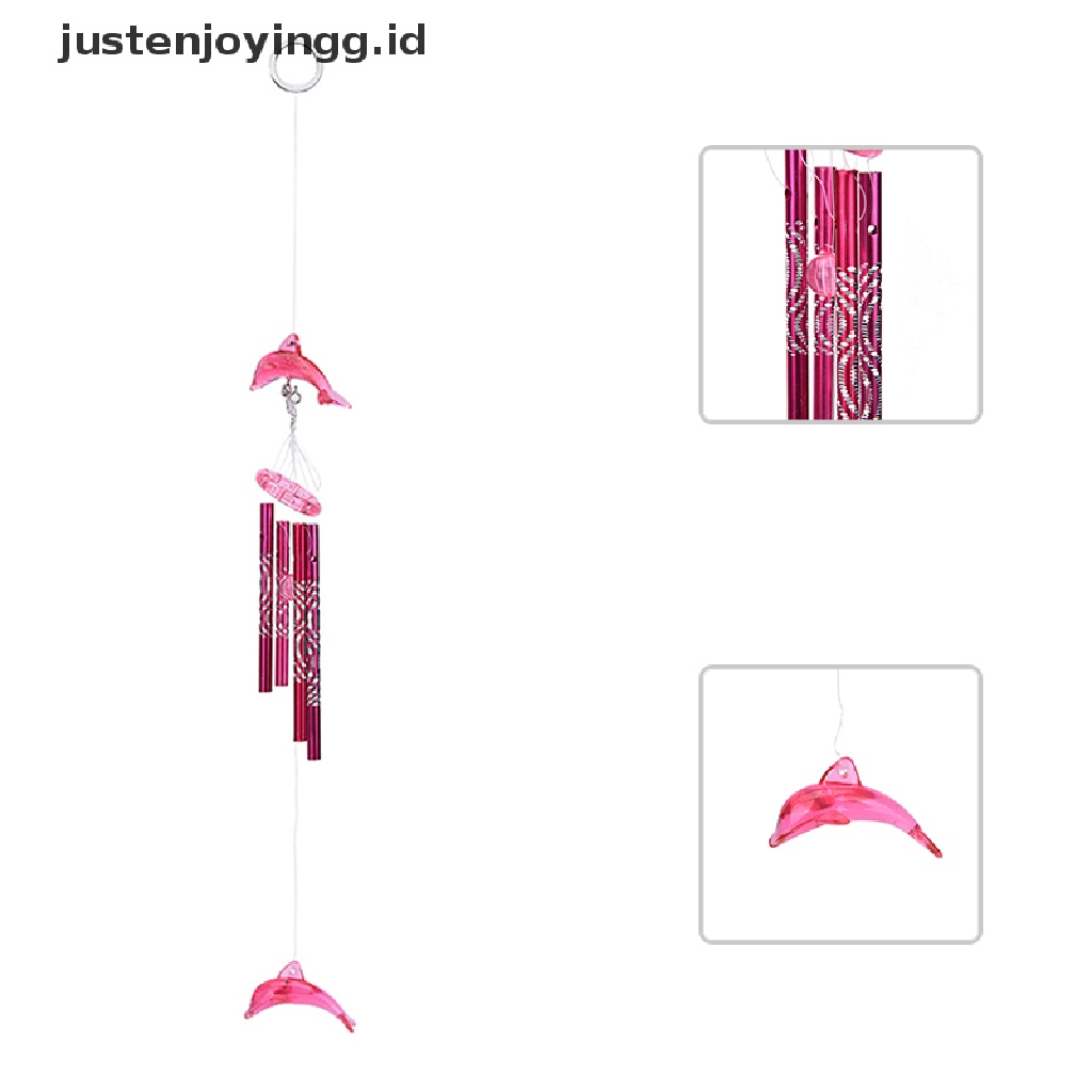 // justenjoyingg.id // Dolphin Creative Crystal 4 Metal Tubes Windchime Wind Chime Home Decor  ~