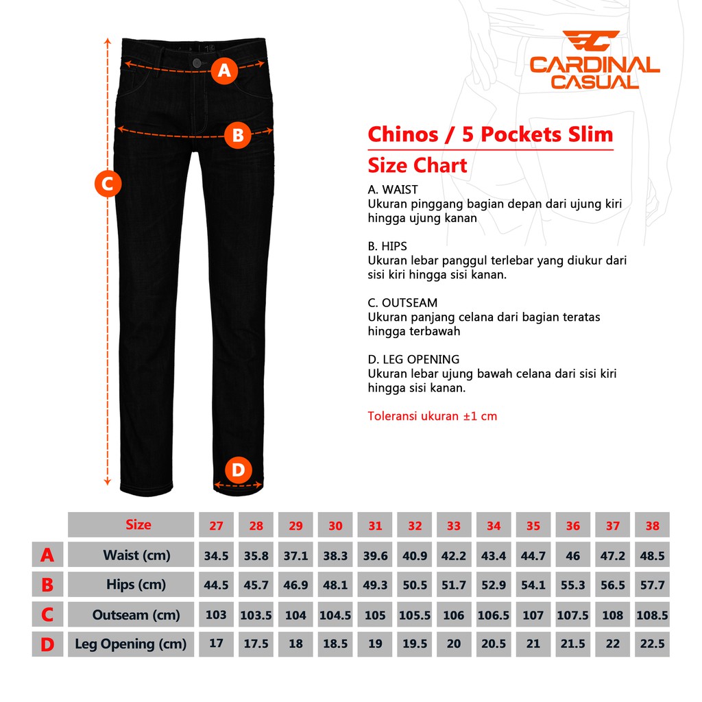 CARDINAL CASUAL CELANA CHINOS 10 (HITAM)