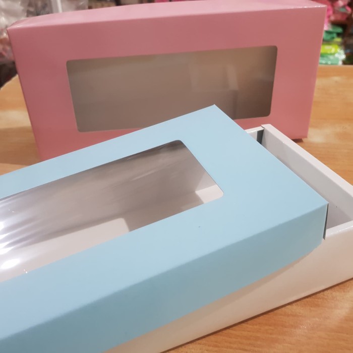 

Dus Brownies biru 12x25x5.5 cm / kotak kue