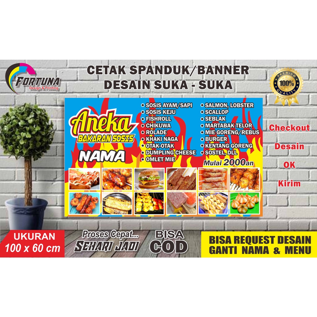 Spanduk Sosis Bakar/Aneka Bakaran sosis 100x60