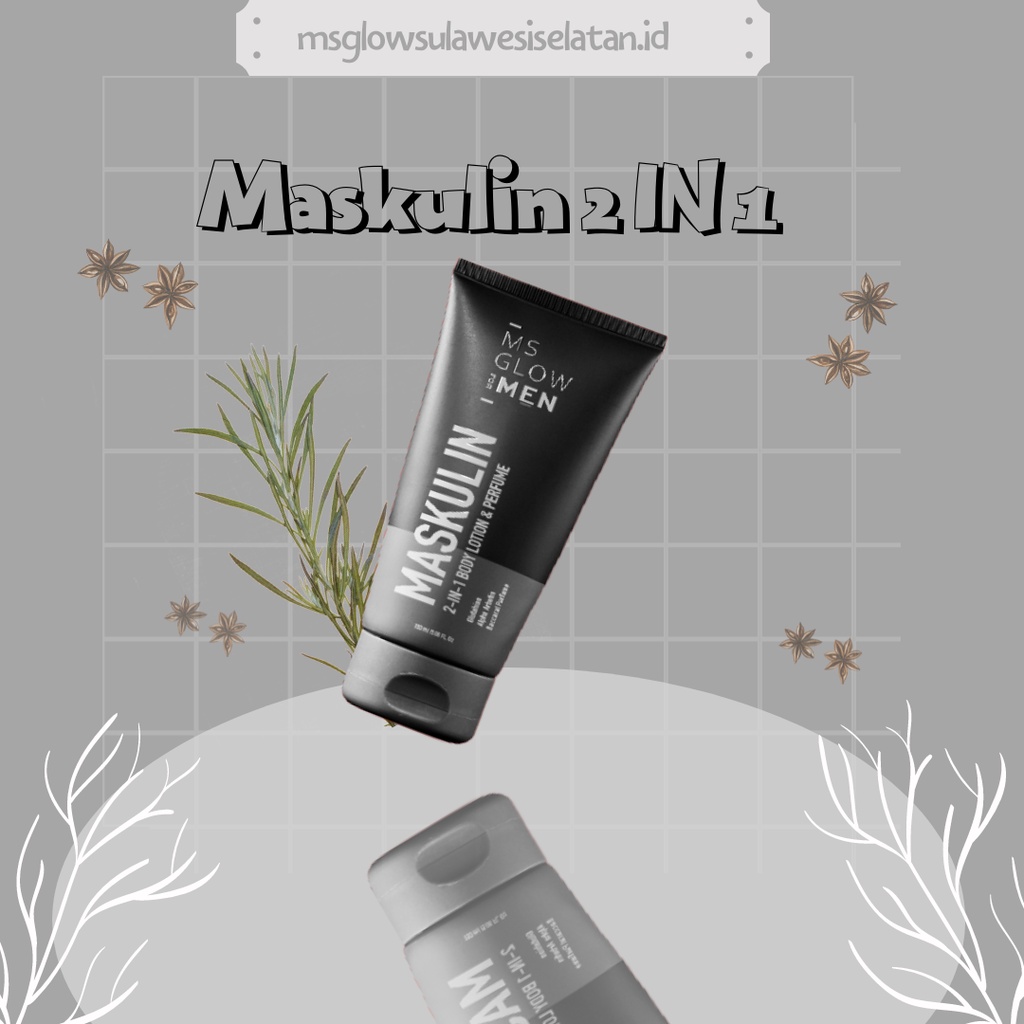 BODY LOTION PEMUTIH MS GLOW MEN MASKULIN 2IN1 BODY LOTION & PERFUME