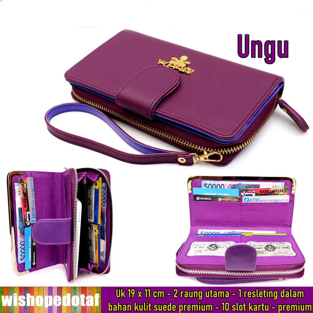 Dompet wanita new grand UNGU Dua Ruang Frame Big Size