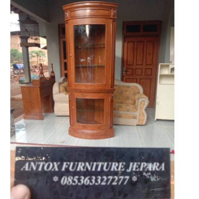 Lemari sudut jati mebel Jepara