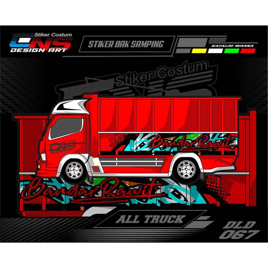 Sticker Canter Dump Ragasa Giga Elf Stiker Printing Cutting Variasi Bak Samping Truk Kanan Kiri