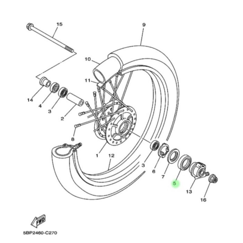 SEAL SIL RODA DEPAN KIRI RX KING RXK RXS SCORPIO ASLI ORI YAMAHA 93105 45808