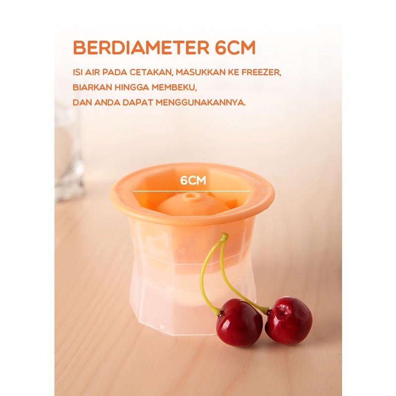 Cetakan Es Batu Bulat SAMONO Kitcheware Jumbo Ice Ball Mold SIM01 Orange