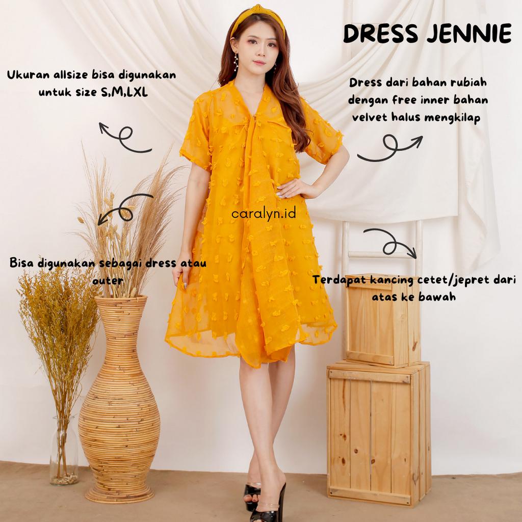 JENNIE DRESS BRUKAT MEWAH KOERAN DRESS FREE INNER