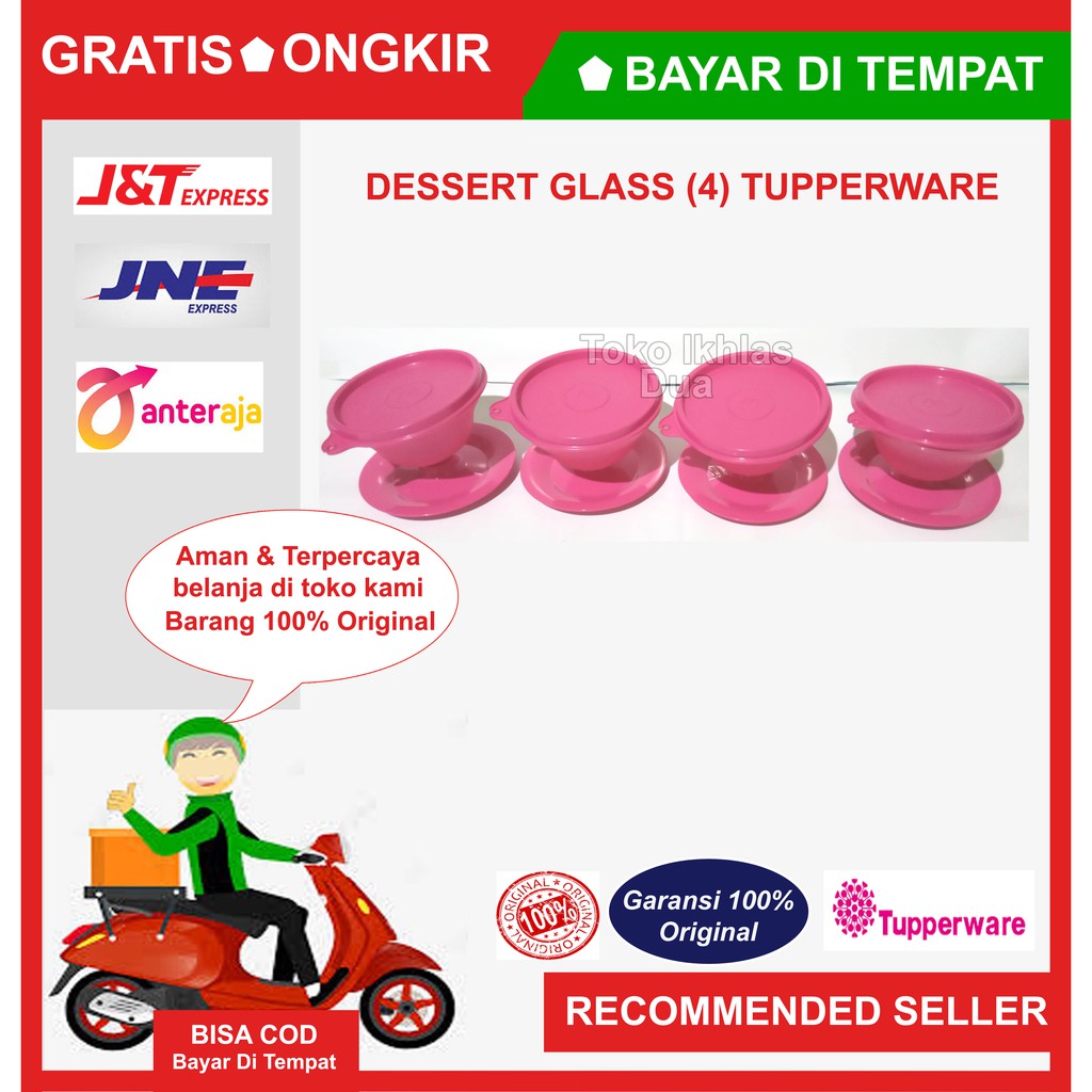 Promo Dessert glass tupperware (4)/Dessert glass/Gelas Tupperware/Gelas Plastik/Gelas/Tupperware