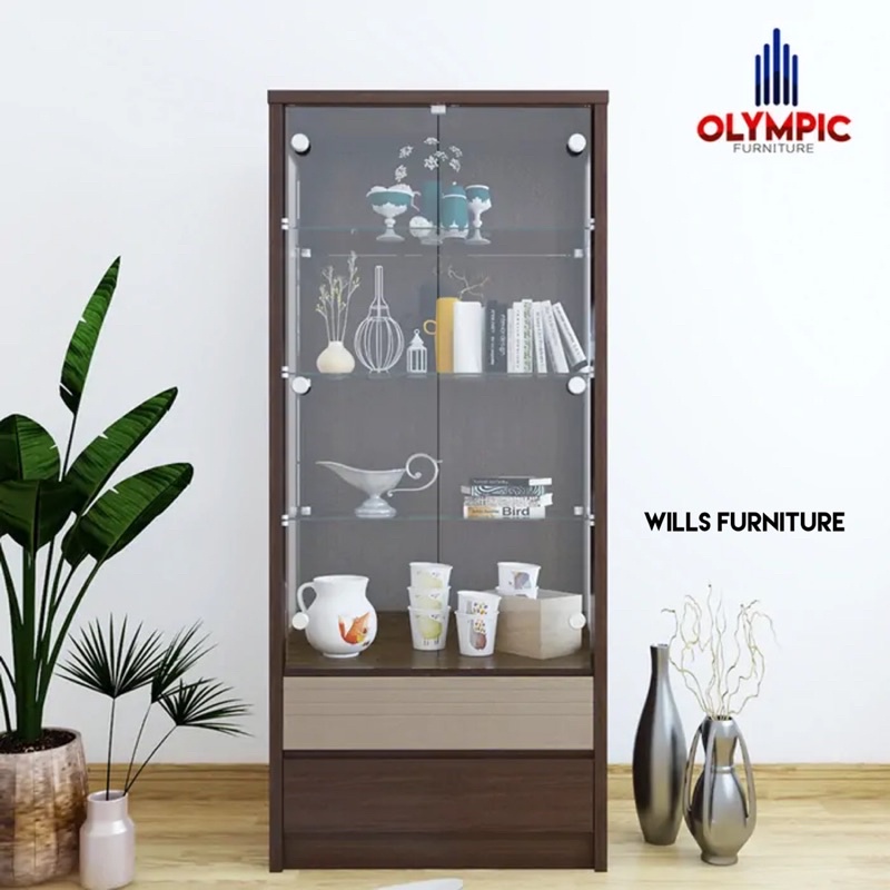Lemari pajangan kaca minimalis olympic