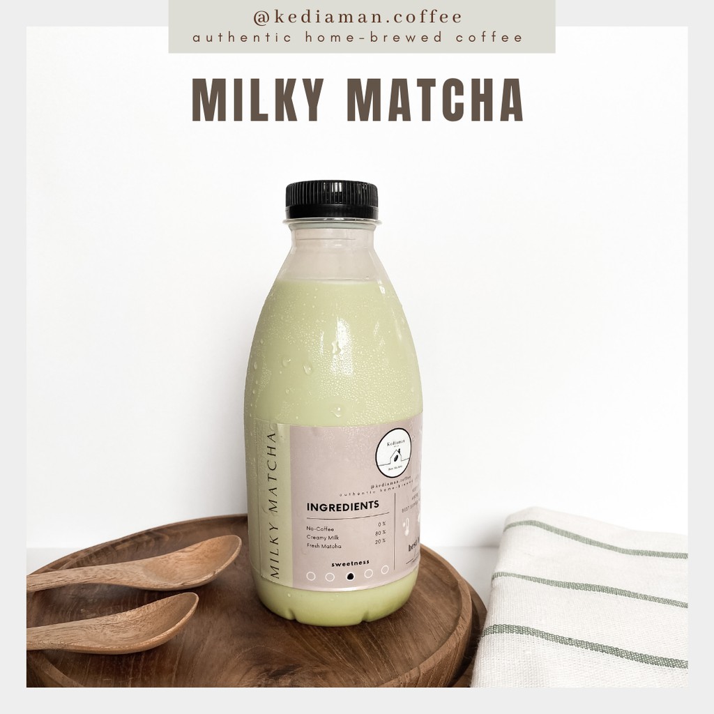 

Kediaman Coffee Milky Matcha Susu Matcha 350ml, Creamy Milk with Matcha Susu Botolan