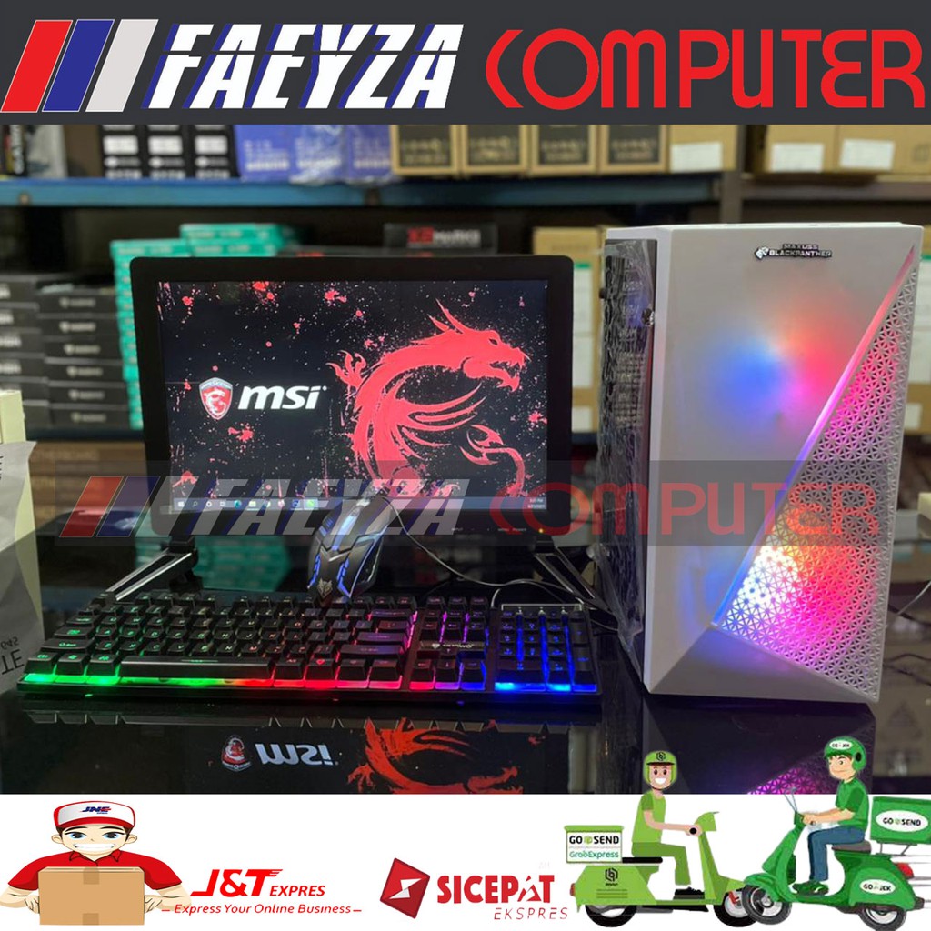 PC Gaming Editing Lengkap Intel Core I5 Ram 8gb SSD 128GB HDD 500gb VGA 2GB Monitor 19 inci