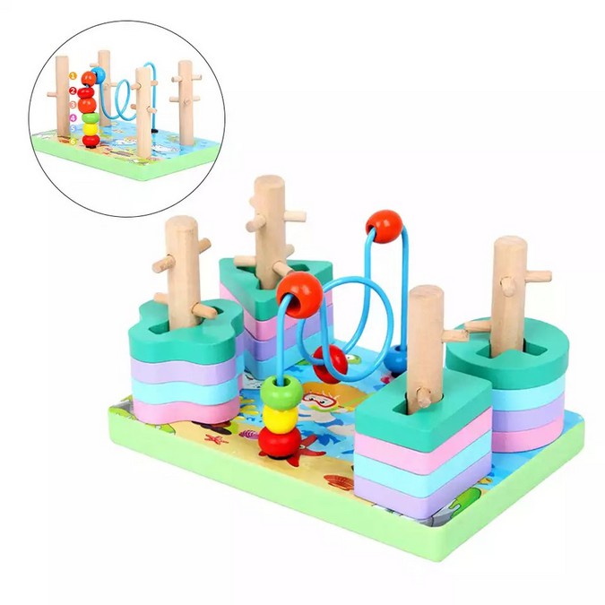 Insert Shape Pastel Matching Game Anak Mainan Balita Pastel Wire Game Wooden Toys Mainan Kayu Sensory Toys Matching Shape Mainan Montessori Anak