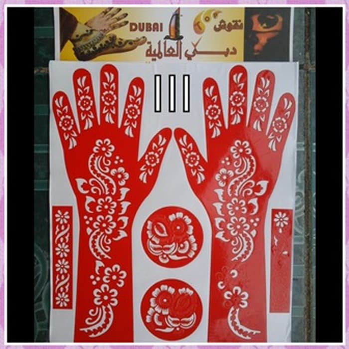 CETAKAN HENA / HENNA TANGAN 1 PASANG