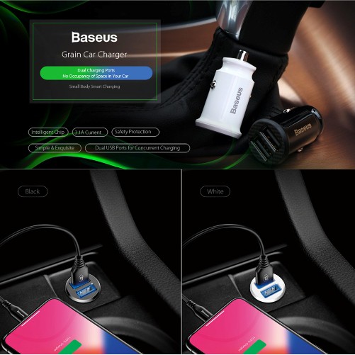 USB Charger Adapter MOBIL Ganda Cocok Untuk Semua Ponsel 3.1A Max BERGARANSI