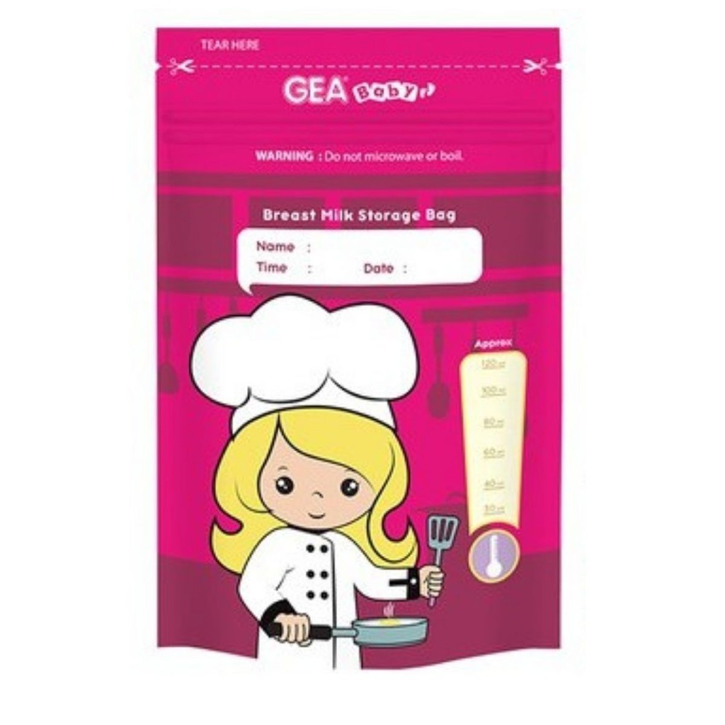 Gea Baby Breast Milk Storage Bag Chef 120ml Kantong Asi