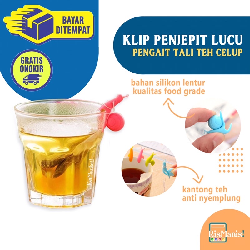 CUTE TEA BAG HOLDER Klip Lucu Penjepit Pengikat Pengait Tali Tag Kantong Teh Celup Gelas Cangkir Mug