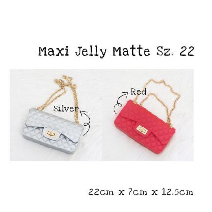 Tas bersama 42 Size Besar TAS MAXI JELLY MATTE BAG SIZE 22 x 7 x 12.5 CM