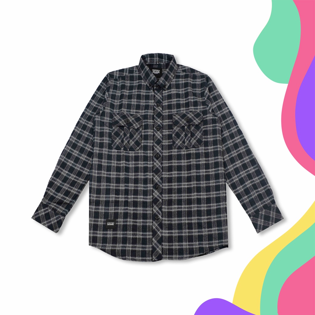 CRUSH EXP Kemeja Flanel  KC00573 - BLACK