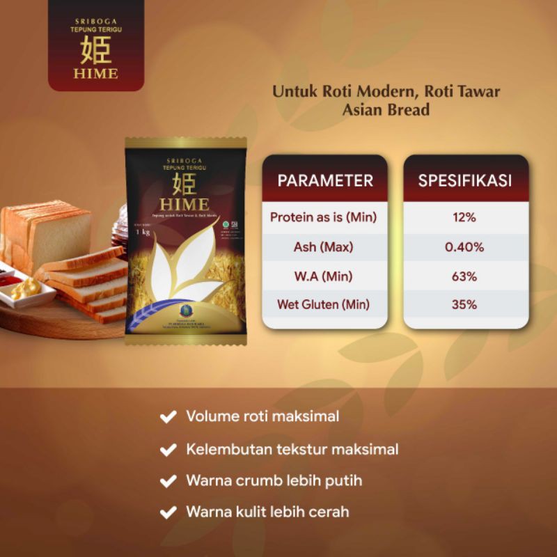 

Tepung Terigu Sriboga Hime 1 Kg