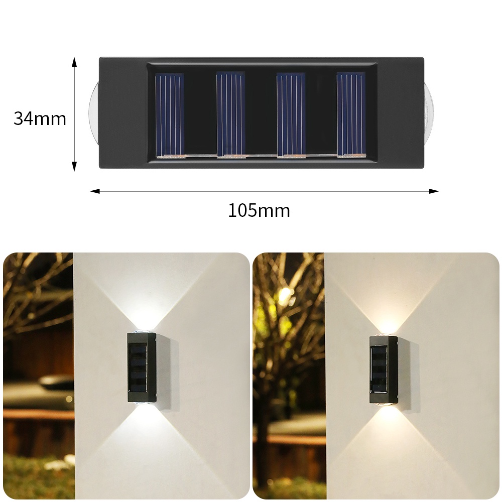 Lampu Dinding 2-led Tenaga Surya Super Terang Untuk Taman / Outdoor