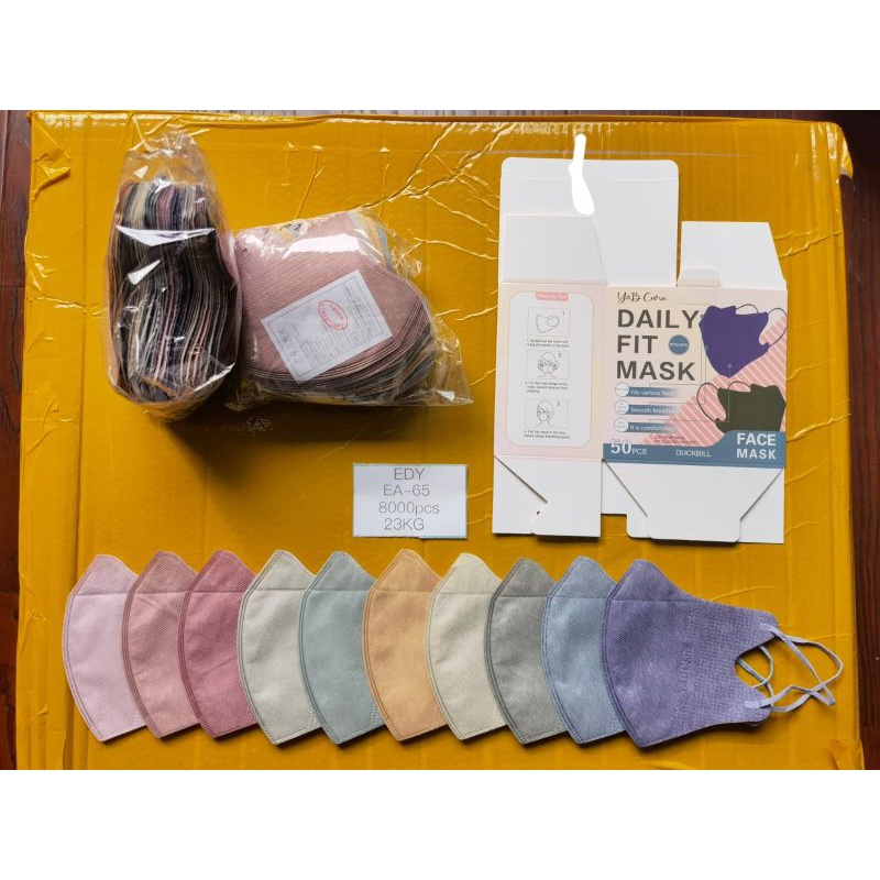 MASKER DUCKBILL MIX WARNA tanpa hitam 4play dalam putih / Masker KF94 mix warna 3play 4 play premium