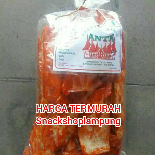 TERMURAH Keripik Minang Ante Singkong Balado kemasan Besar 430gr