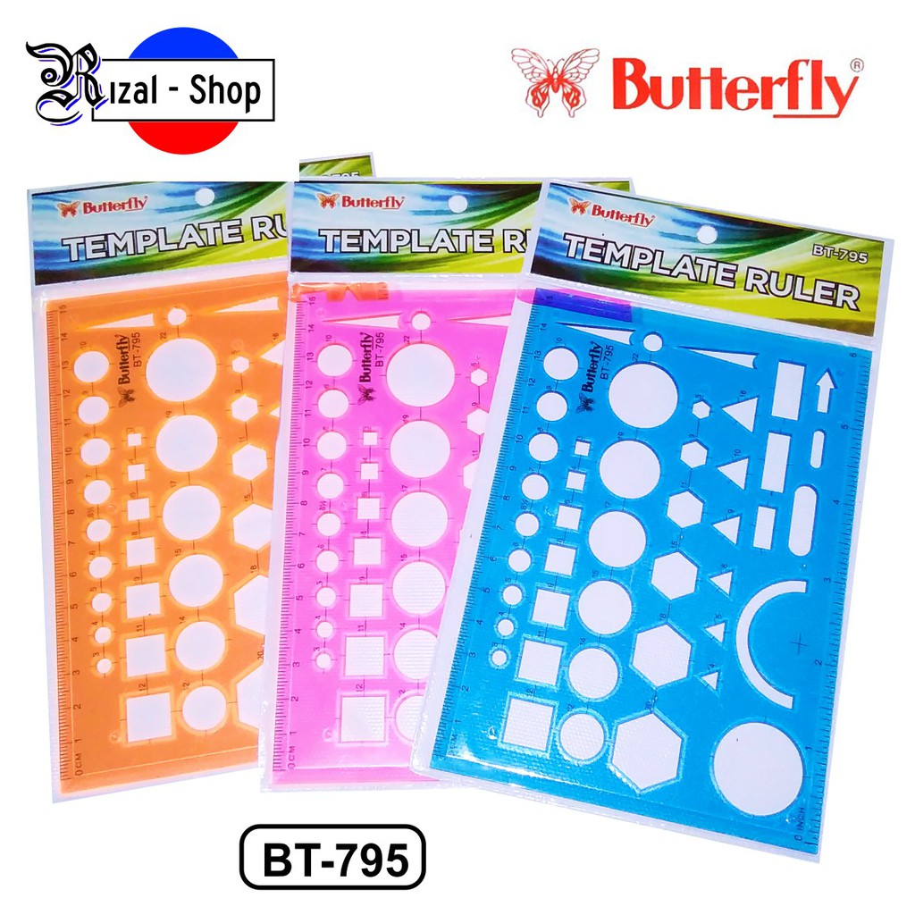

Penggaris Sablon BUTTERFLY BT-795 Template Aneka Bentuk Bangun
