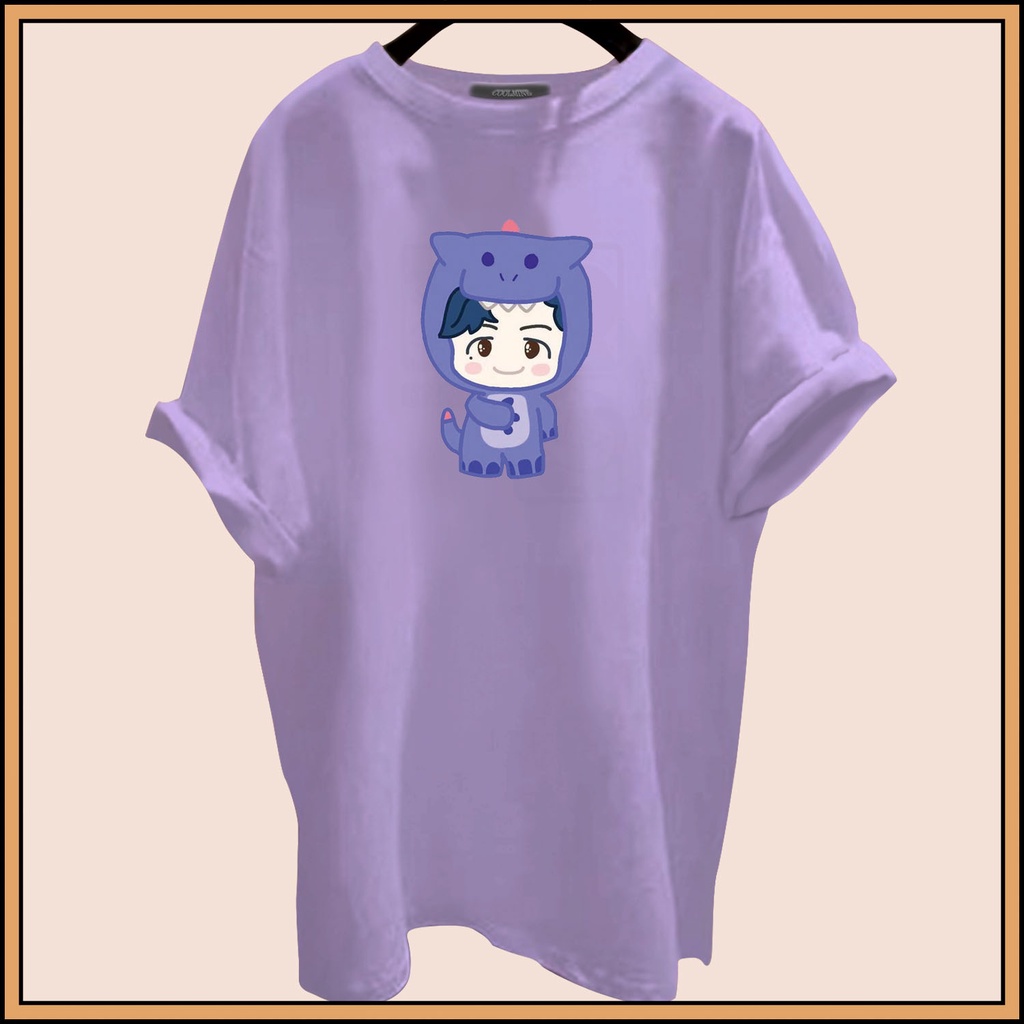 CALVIERO SHOP - BAJU KAOS ATASAN WANITA PURPLE DINO PRINT