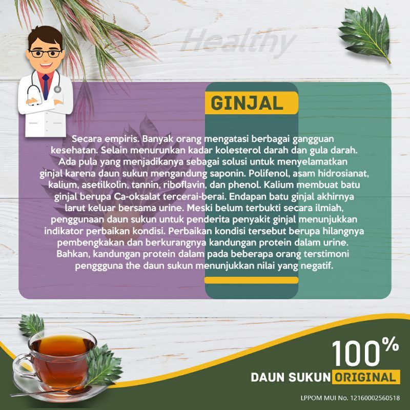 Teh Daun Sukun Premium Laasyaka Asli Yogyakarta Herbal Peluruh Batu Ginjal