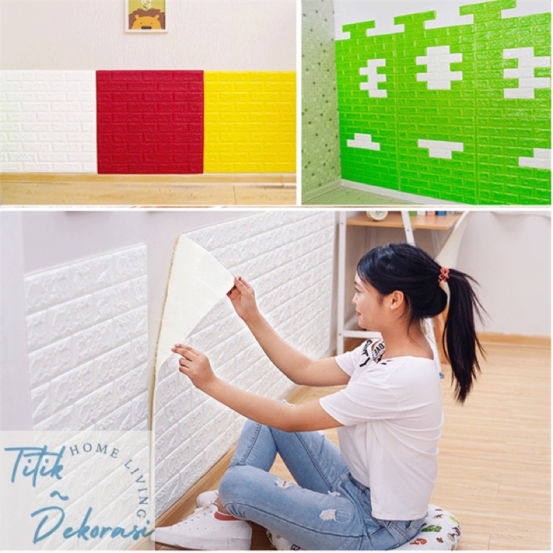 (COD) Wallfoam Stiker / Wallpaper Sticker Dinding 3D Motif BATA Premium High Quality TERMURAH!!!-1