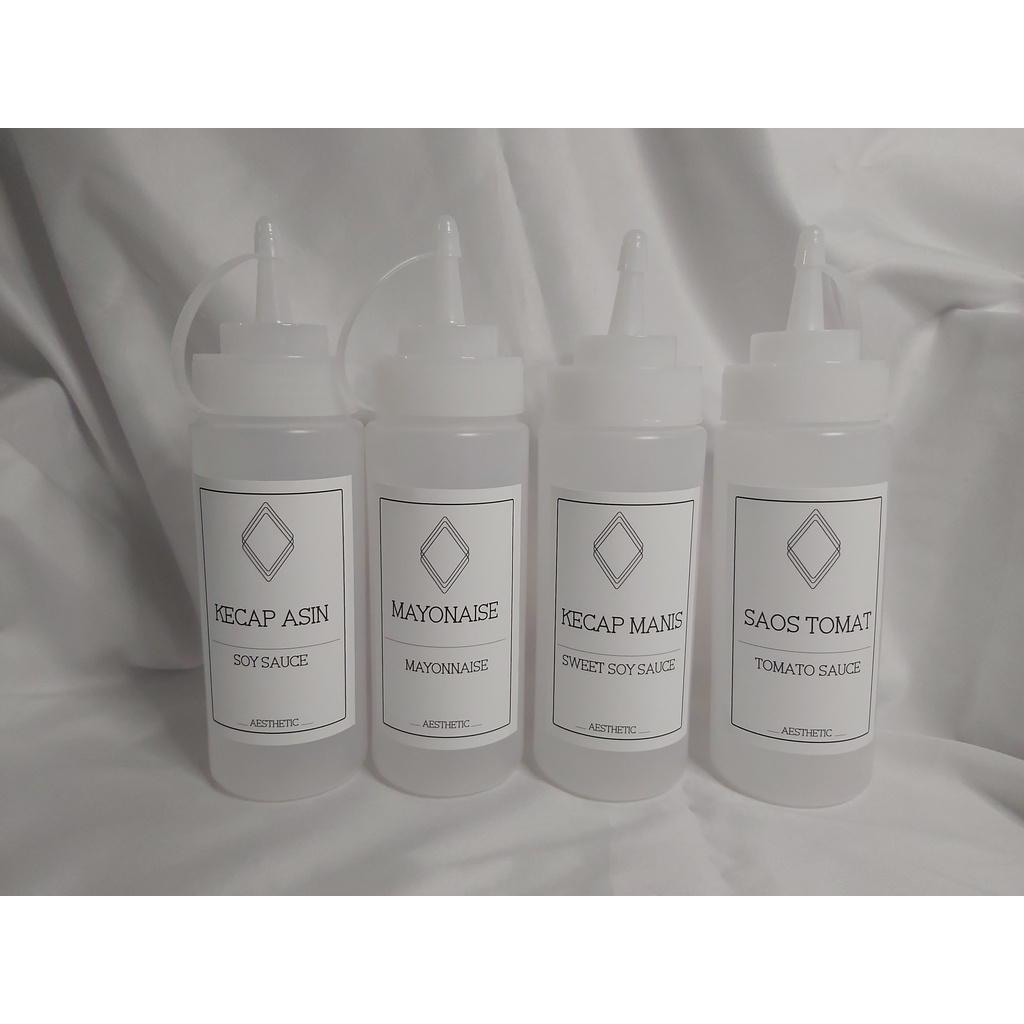 BOTOL KECAP SAOS AESTHETIC / FREE LABEL / BOTOL MAYONAISE/ BOTOL SAOS / BOTOL PLASTIK / BOTOL KECAP 
